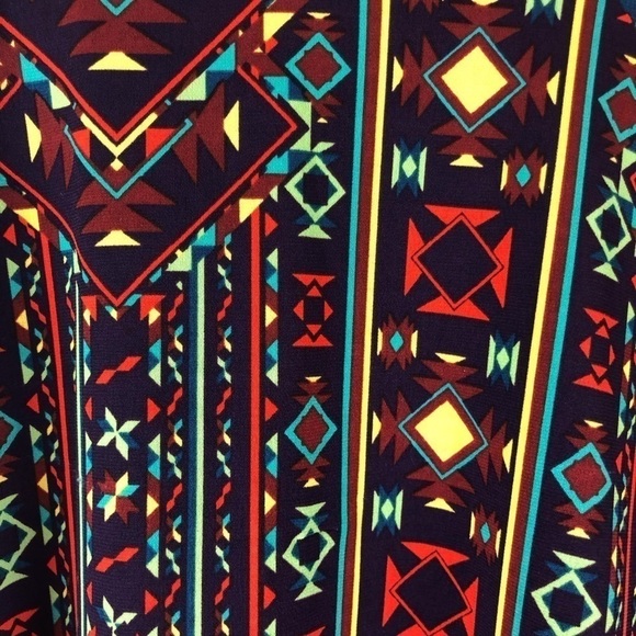 LuLaRoe Azure Skirt Pattern Brown Yellow Purple XS - Picture 2 of 5